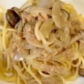 YakultJoa's cooksnap of when they made 鯖缶和風パスタ☆.