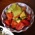 よよん☆ミ's cooksnap of when they made アボカド、トマト、大葉のわさび醤油和え.