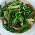さっちゃん３２'s cooksnap of when they made 京壬生菜とお揚げの炊いたん.