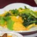 mielle's cooksnap of when they made 鰹節風味♪小松菜、豚肉のオイスター卵炒め.
