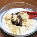 低カロ探検隊's cooksnap of when they made ❀あずきヨーグルトｏｎバナナ❀.