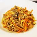 chiro810's cooksnap of when they made 肉野菜炒め＊牛肉・玉ねぎ・人参・卵.