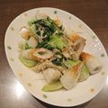 やじろべ's cooksnap of when they made ちんげん菜とちくわの中華炒め.