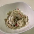 papikun's cooksnap of when they made 簡単！新玉ねぎとカニカマのごまマヨ和え★.