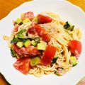 ☆コレット★'s cooksnap of when they made 大葉トマトツナの冷製パスタ.