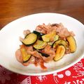 michhey's cooksnap of when they made ズッキーニと豚肉の紅生姜焼き.