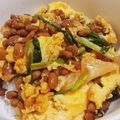 YUKIKOblue's cooksnap of when they made 納豆キムチ卵とじ丼.