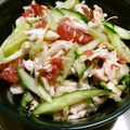 ハナレ's cooksnap of when they made 鶏ささみ。時短の鉄板、梅肉きゅうり和え.