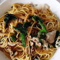 まい0202's cooksnap of when they made 超簡単　豚肉ほうれん草の和風パスタ.