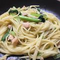 ぽにょろん's cooksnap of when they made 牛乳で…鮭クリームパスタ.