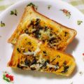 56ty45's cooksnap of when they made 簡単★かぼちゃとごま昆布のチーズトースト.