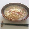 RINRI☆'s cooksnap of when they made コーンスープの素でカルボナーラうどん♪.