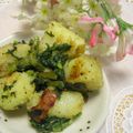 masakohママ's cooksnap of when they made 菜の花と新じゃがのガーリックバター炒め.