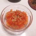 はるにゃ❀'s cooksnap of when they made 簡単◎サーモンのユッケ風.