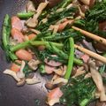 まーほ04's cooksnap of when they made 春菊とエリンギしめじウインナーのソテー.