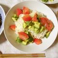 violets's cooksnap of when they made トマトとアボカドの塩麹だれそうめん.