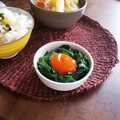 ふか谷's cooksnap of when they made にらのおひたしはとろ〜り黄身醤油で♪.