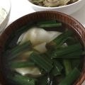 クックPW9C2T☆'s cooksnap of when they made 餃子の皮で手作り、鶏挽ワンタンにらスープ.