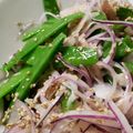 クック6XAIPP☆'s cooksnap of when they made 絹さやのツナマヨおかか和え.