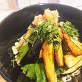 もぐドン's cooksnap of when they made 揚げナスおろしぶっかけうどん.