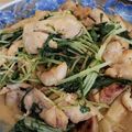クックめーご☆'s cooksnap of when they made 鶏もも肉と水菜のマヨポン炒め.