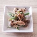 アクセル☆'s cooksnap of when they made インゲンとしめじの味噌マヨ七味あえ.