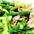 はらぺこママ。's cooksnap of when they made アスパラベーコンバター炒め☆.
