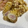 ☆あいちゃん's cooksnap of when they made ◎魚肉ソーセージ入りちくわの天ぷら.