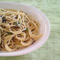 ぽち01's cooksnap of when they made 貝割れときのこ☆ごまごまワサマヨパスタ.