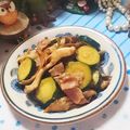 虹色♪︎ちゅーりっぷ's cooksnap of when they made 簡単☆舞茸とズッキーニのベーコン炒め.