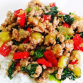 まきぴー☆'s cooksnap of when they made 茄子とひき肉のエスニック炒めのっけごはん.
