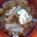 ナヲミンミン's cooksnap of when they made うちの大根のお味噌汁【揚げ玉入り】.