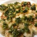 こもとみよき's cooksnap of when they made 豆腐のジョン　ねぎの青い葉のソース添え.