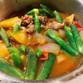 momoetsu's cooksnap of when they made トマトとオクラの夏肉じゃが.