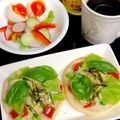ルぴあ's cooksnap of when they made バジル香る❀トマトとシラスの和トースト.