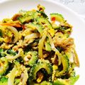 まぶたん's cooksnap of when they made ♡♡大満足！ゴーヤとキノコの焼肉炒め♡♡.