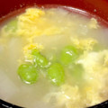 土屋はちまき's cooksnap of when they made 大根と卵のさっぱりスープ♪枝豆入り☆.