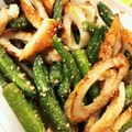 asuuumomo's cooksnap of when they made 簡単5分♡炒めちくわとインゲンの胡麻和え.