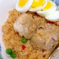 はっさく2021's cooksnap of when they made 炊飯器におまかせ♪チキンライス玉子添え.