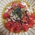 茶々くりこ。's cooksnap of when they made 簡単すぎる！ツナトマト冷やしうどん.