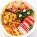Lobe✳'s cooksnap of when they made お弁当♡カニカマ&焼売(市販)で赤い焼売.