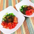 SP♪'s cooksnap of when they made サイコロ野菜と✿もずく酢♥.