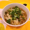 LoveVegas's cooksnap of when they made 余り餃子の具で！ピリ辛春雨スープ.