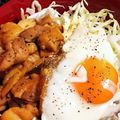 クック0WO9OY☆'s cooksnap of when they made ガッツリ男飯!!ガリバタチキン丼~♪.
