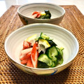 お料理ニャロメ's cooksnap of when they made 鮮やか☆胡瓜とワカメ・カニカマの酢の物.