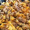 YuuminPad's cooksnap of when they made お酒も進む！キムチと豚肉、卵の炒めもの.