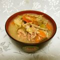 龍青空ママ's cooksnap of when they made 豚汁＊母の味 野菜たっぷり！.