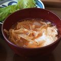 チコリママ's cooksnap of when they made もやし･玉葱･人参･落とし卵の味噌汁♪.