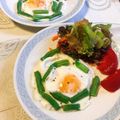 yesmama's cooksnap of when they made 簡単♪レンジdeいんげん目玉焼き☆お弁当.