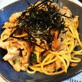 ＊＊＊サメ子＊＊＊'s cooksnap of when they made 豚と茸の塩昆布ガリバタポン酢パスタ♡.